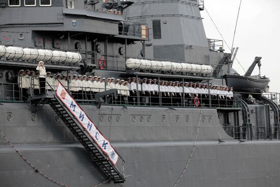Navy Day military parade rehearsal held in St. Petersburg