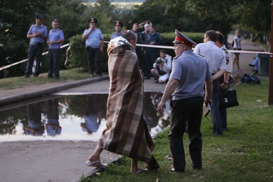Boat sinks on Moscow River