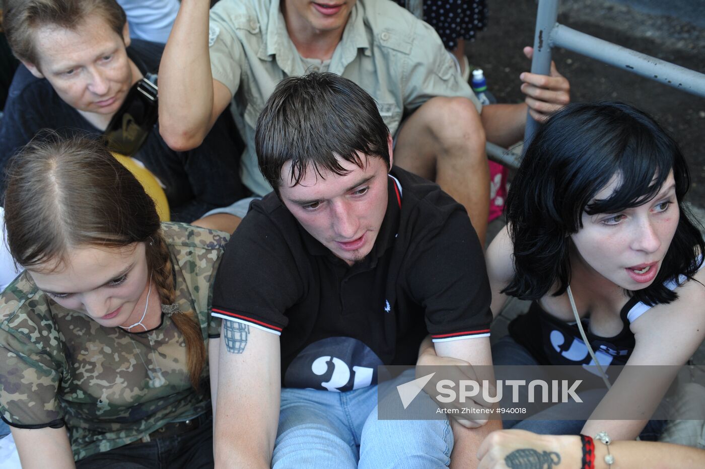 Participants attend an unauthorized rally staged in support of the Russian Constitution's Article 31 on Moscow's Triumfalnaya Square. Location: Russia, Moscow. Author: Artem Zhitenev/Sputnik. Opposition activists stage rally within Strategy-31 event