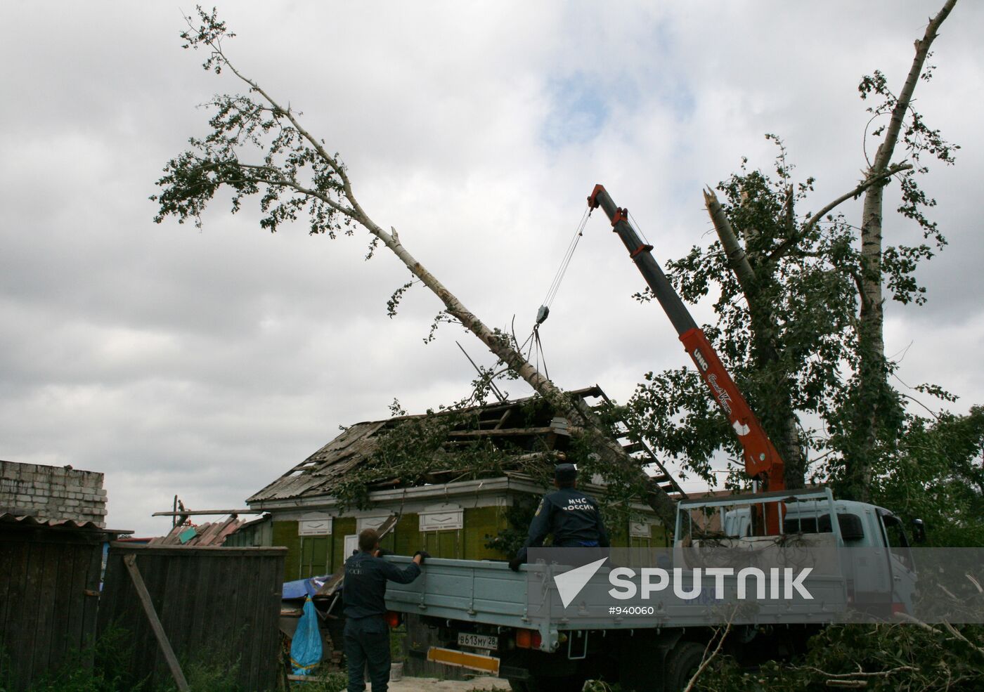 Tornado aftermath in Blagoveshchensk