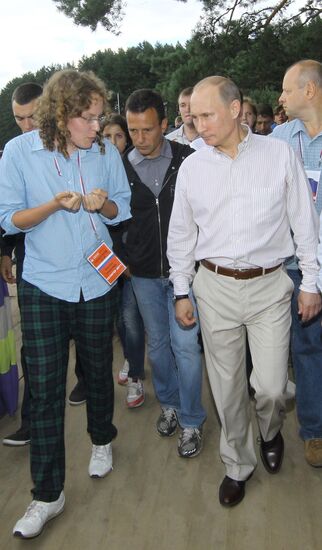 Vladimir Putin visiting Seliger 2011 Youth Forum