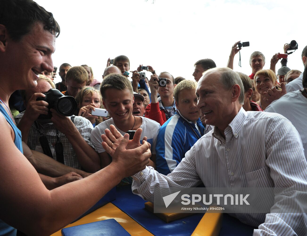 Vladimir Putin visiting Seliger 2011 Youth Forum