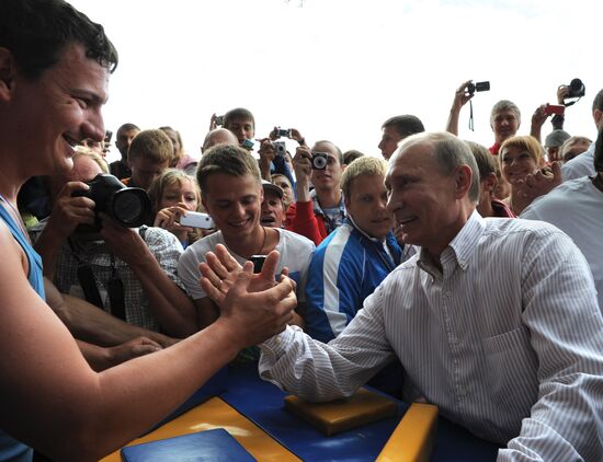 Vladimir Putin visiting Seliger 2011 Youth Forum