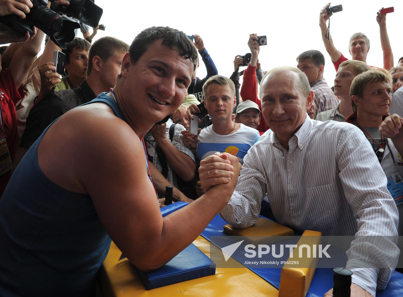 Vladimir Putin visiting Seliger 2011 Youth Forum