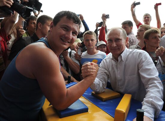 Vladimir Putin visiting Seliger 2011 Youth Forum