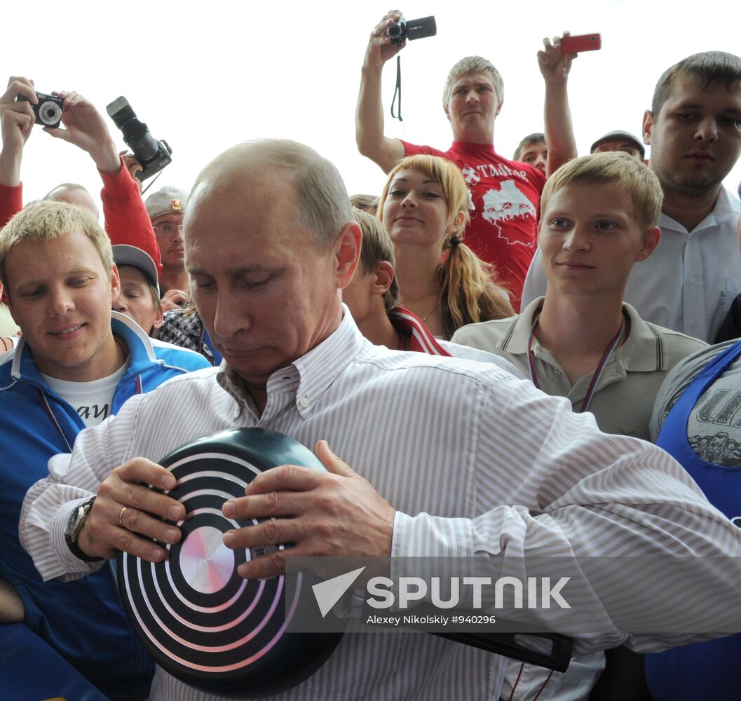 Vladimir Putin visiting Seliger 2011 Youth Forum