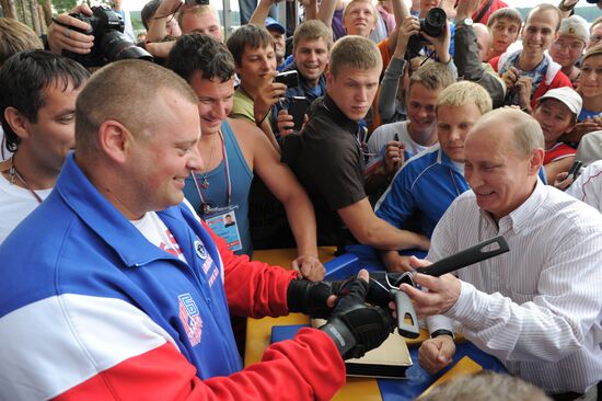 Vladimir Putin visiting Seliger 2011 Youth Forum