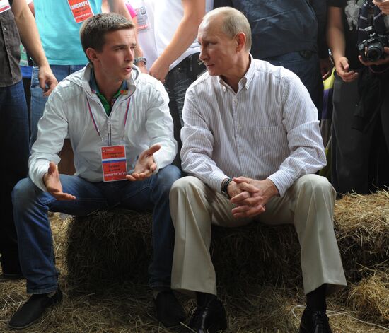 Vladimir Putin visiting Seliger 2011 Youth Forum