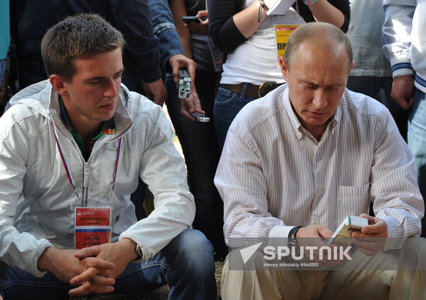 Vladimir Putin visiting Seliger 2011 Youth Forum