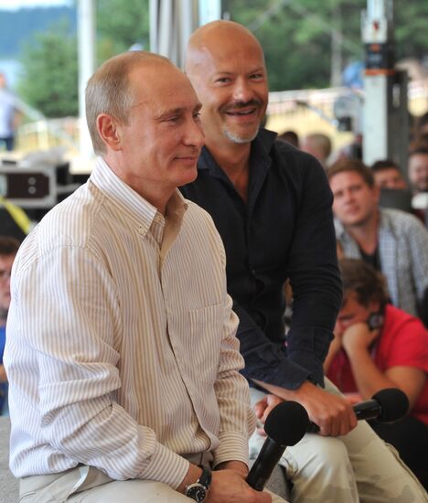 Vladimir Putin visiting Seliger 2011 Youth Forum