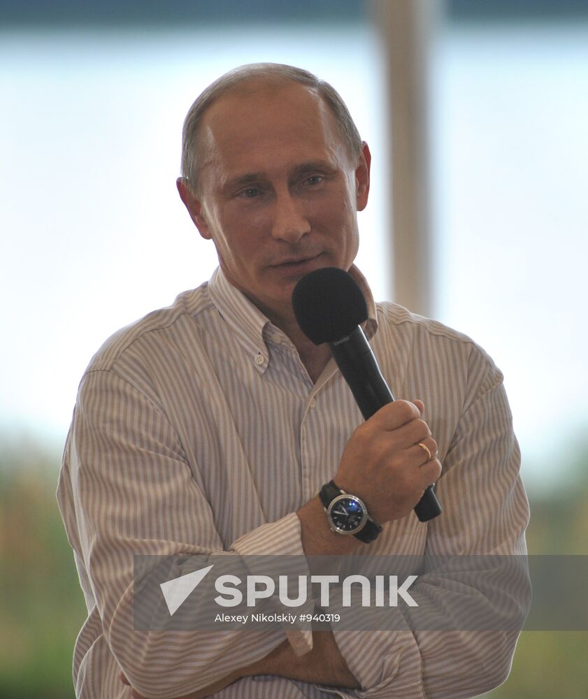 Vladimir Putin visiting Seliger 2011 Youth Forum