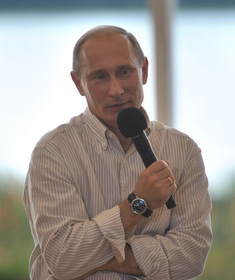 Vladimir Putin visiting Seliger 2011 Youth Forum