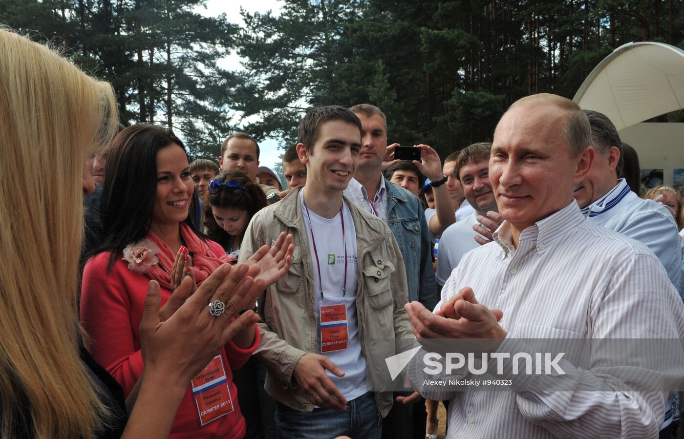 Vladimir Putin visiting Seliger 2011 Youth Forum