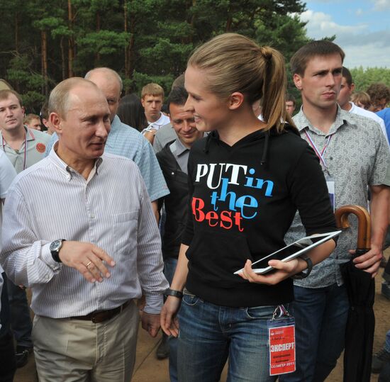 Vladimir Putin visiting Seliger 2011 Youth Forum