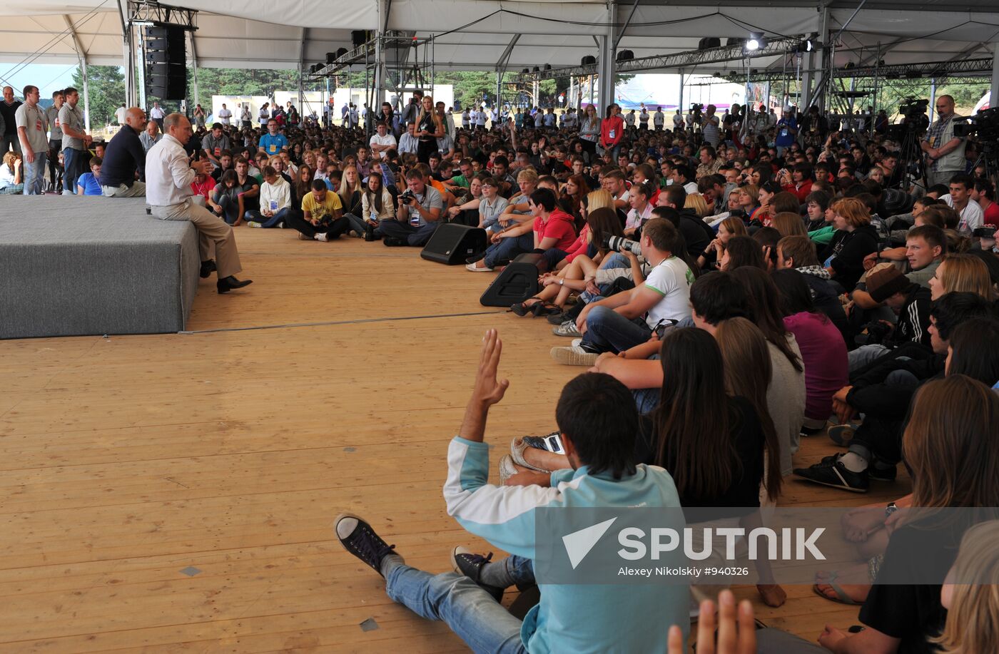 Vladimir Putin visiting Seliger 2011 Youth Forum