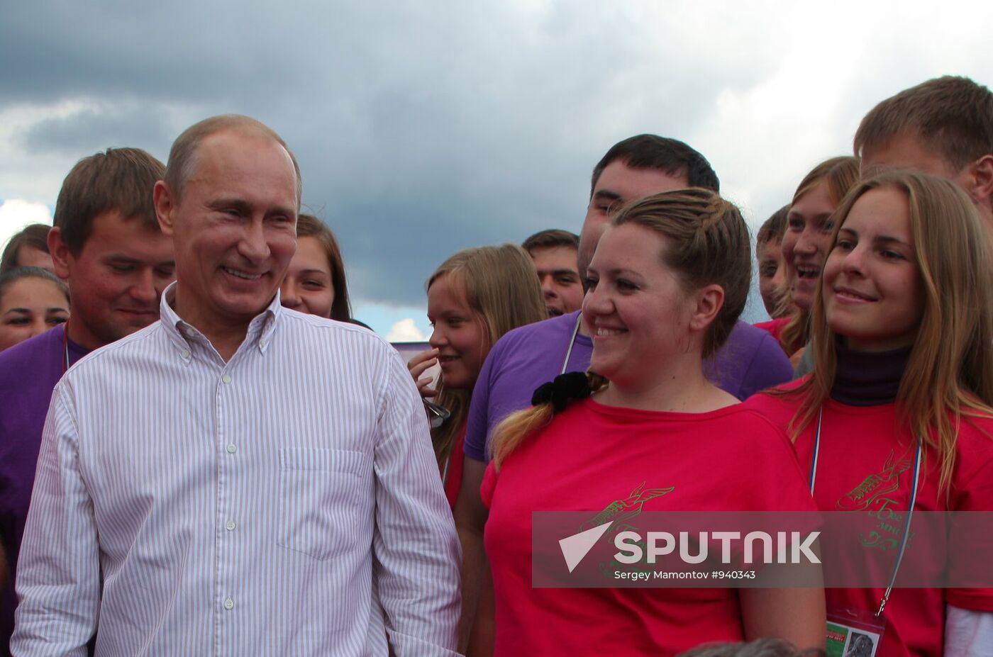 Vladimir Putin visiting Seliger 2011 Youth Forum