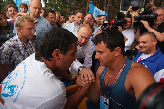Vladimir Putin visiting Seliger 2011 Youth Forum