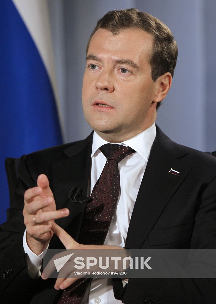Dmitry Medvedev granted an interview to TV channels and a radio