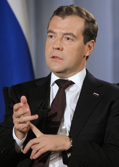 Dmitry Medvedev granted an interview to TV channels and a radio