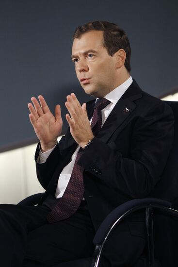 Dmitry Medvedev granted an interview to TV channels and a radio