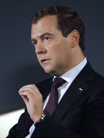 Dmitry Medvedev granted an interview to TV channels and a radio
