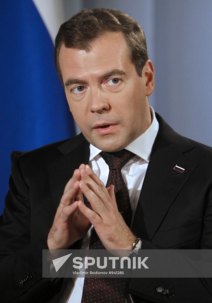 Dmitry Medvedev granted an interview to TV channels and a radio