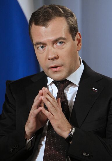 Dmitry Medvedev granted an interview to TV channels and a radio