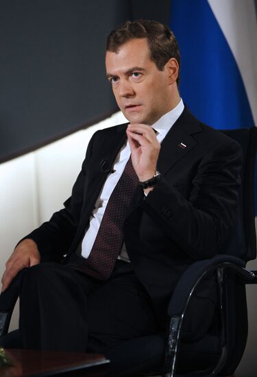 Dmitry Medvedev granted an interview to TV channels and a radio