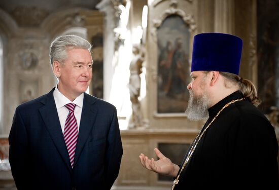Sergei Sobyanin visits Church of St. Clement the Martyr, Moscow