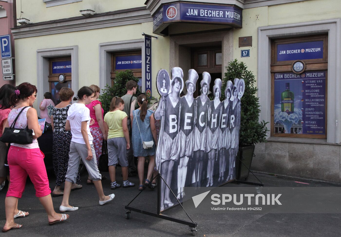 Line for Becherovka liquor factory museum