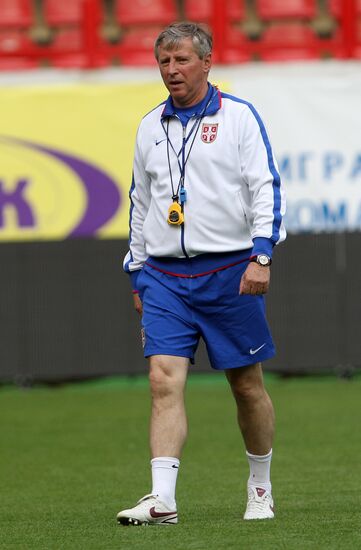 Serbian national football team holds training session