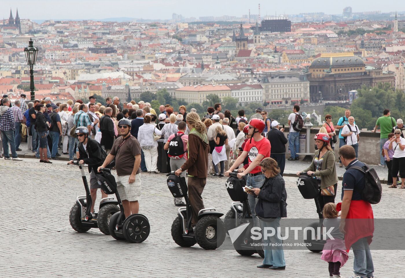 Observation deck at corner of Hradčanské Square, Prague