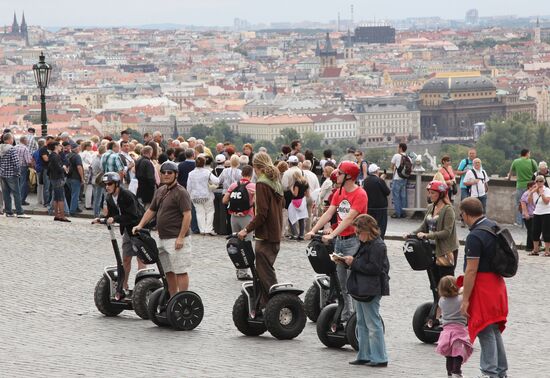 Observation deck at corner of Hradčanské Square, Prague