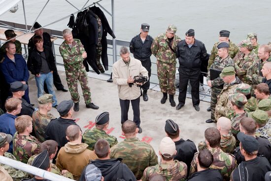 Military divers in training on Lake Baikal