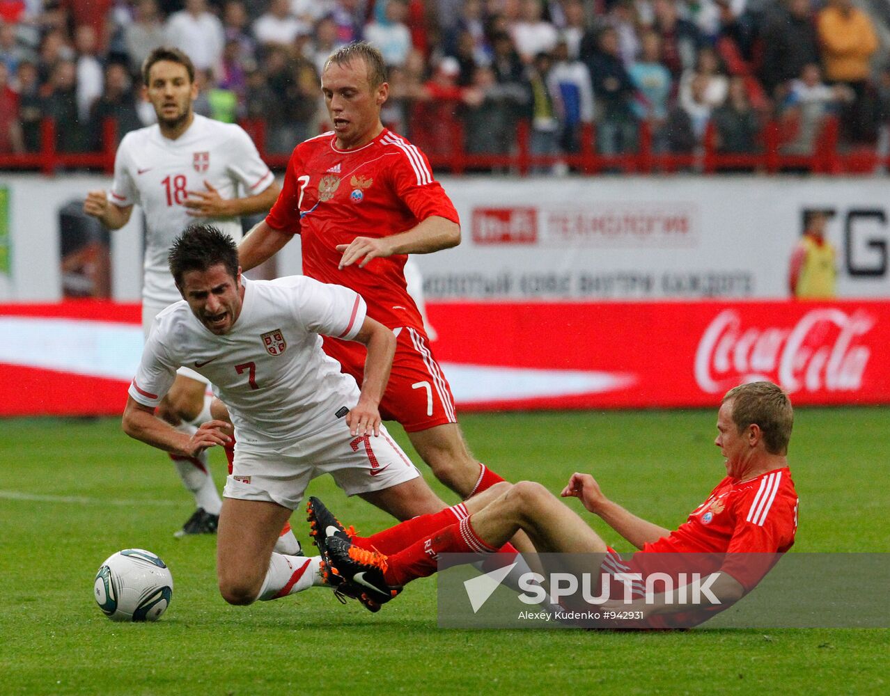 Russia vs. Serbia friendly football match