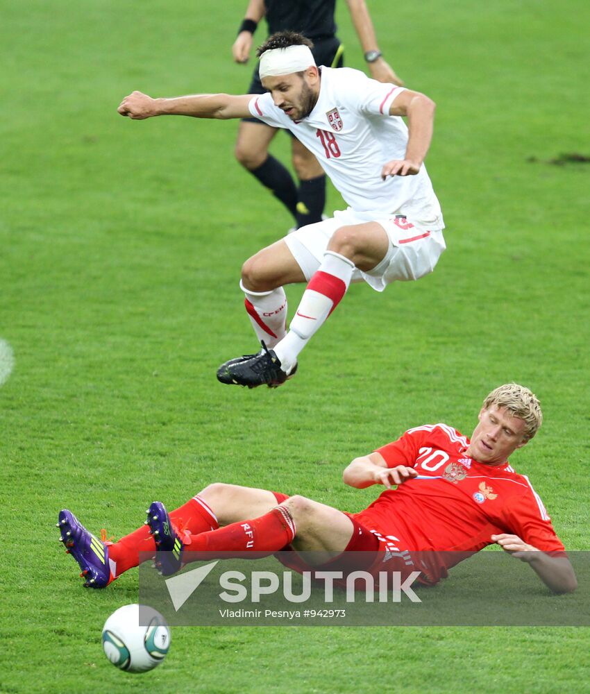 Russia vs. Serbia friendly football match