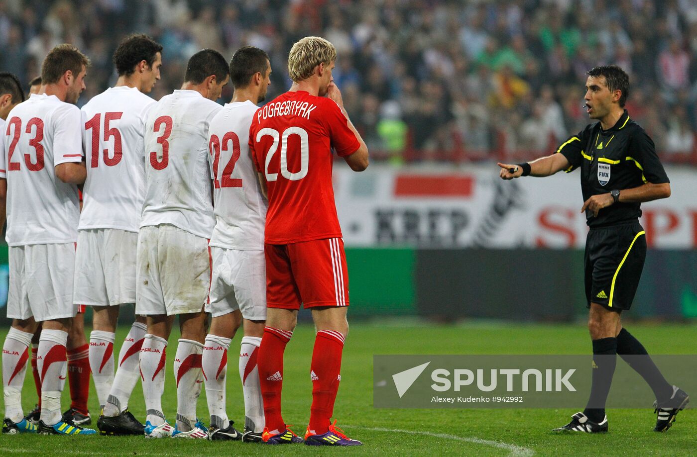 Russia beats Serbia 1-0 in friendly football match