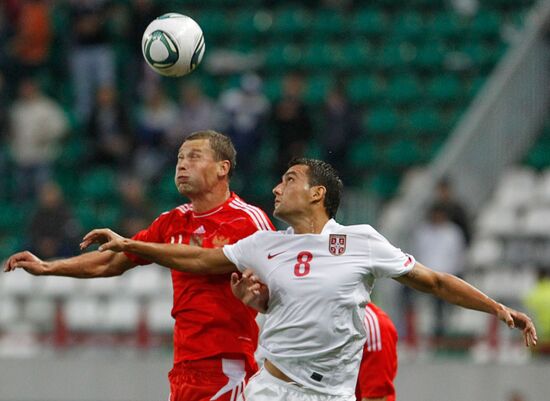 Russia beats Serbia 1-0 in friendly football match