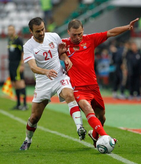 Russia beats Serbia 1-0 in friendly football match