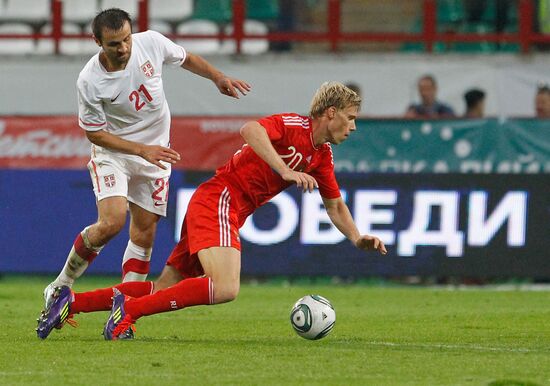 Russia beats Serbia 1-0 in friendly football match