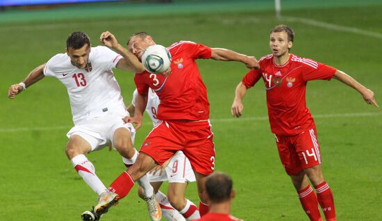 Russia beats Serbia 1-0 in friendly football match