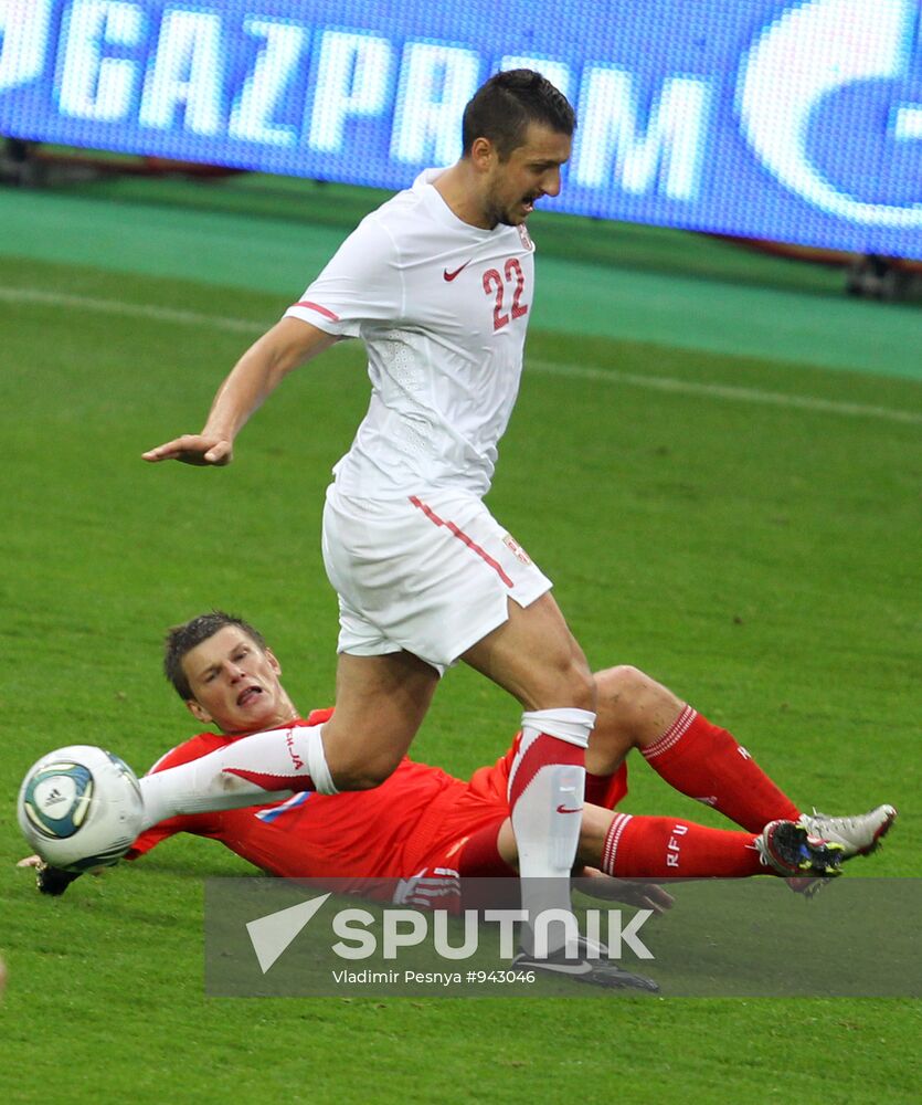 Russia beats Serbia 1-0 in friendly football match