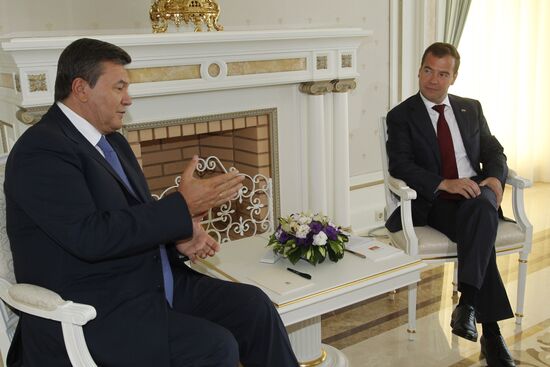 Dmitry Medvedev meets with Viktor Yanukovych in Sochi