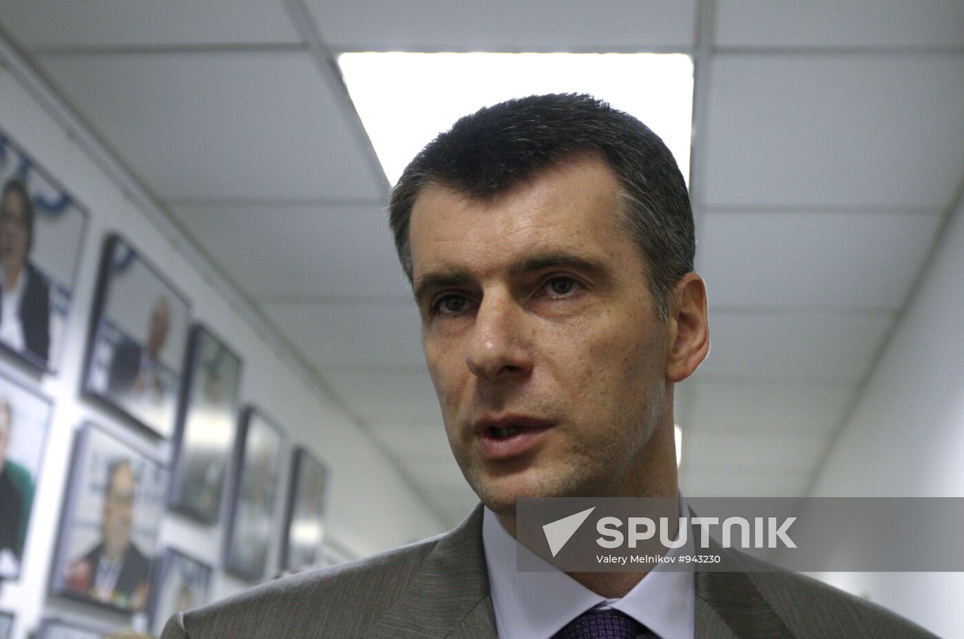 Right Cause party leader Mikhail Prokhorov gives news conference