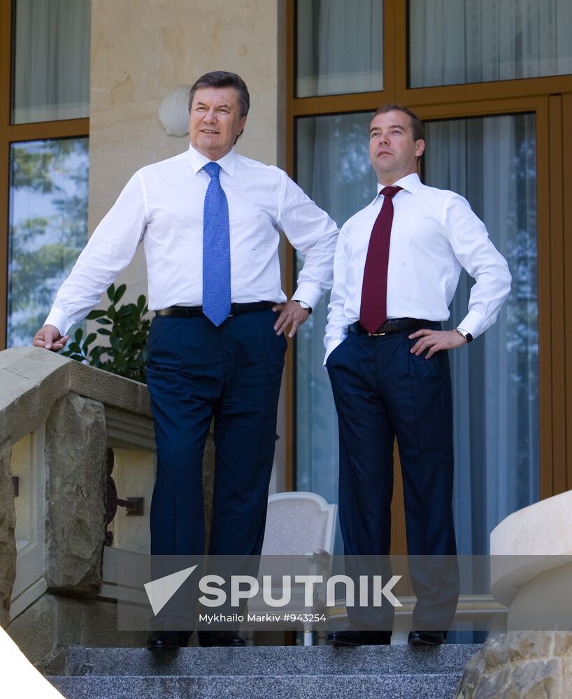 Dmitry Medvedev receives Viktor Yanukovich in Sochi