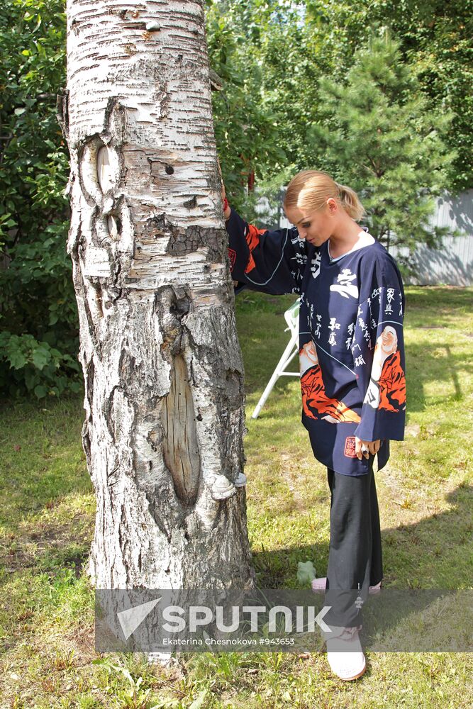 Ballerina Anastasia Volochkova in her house