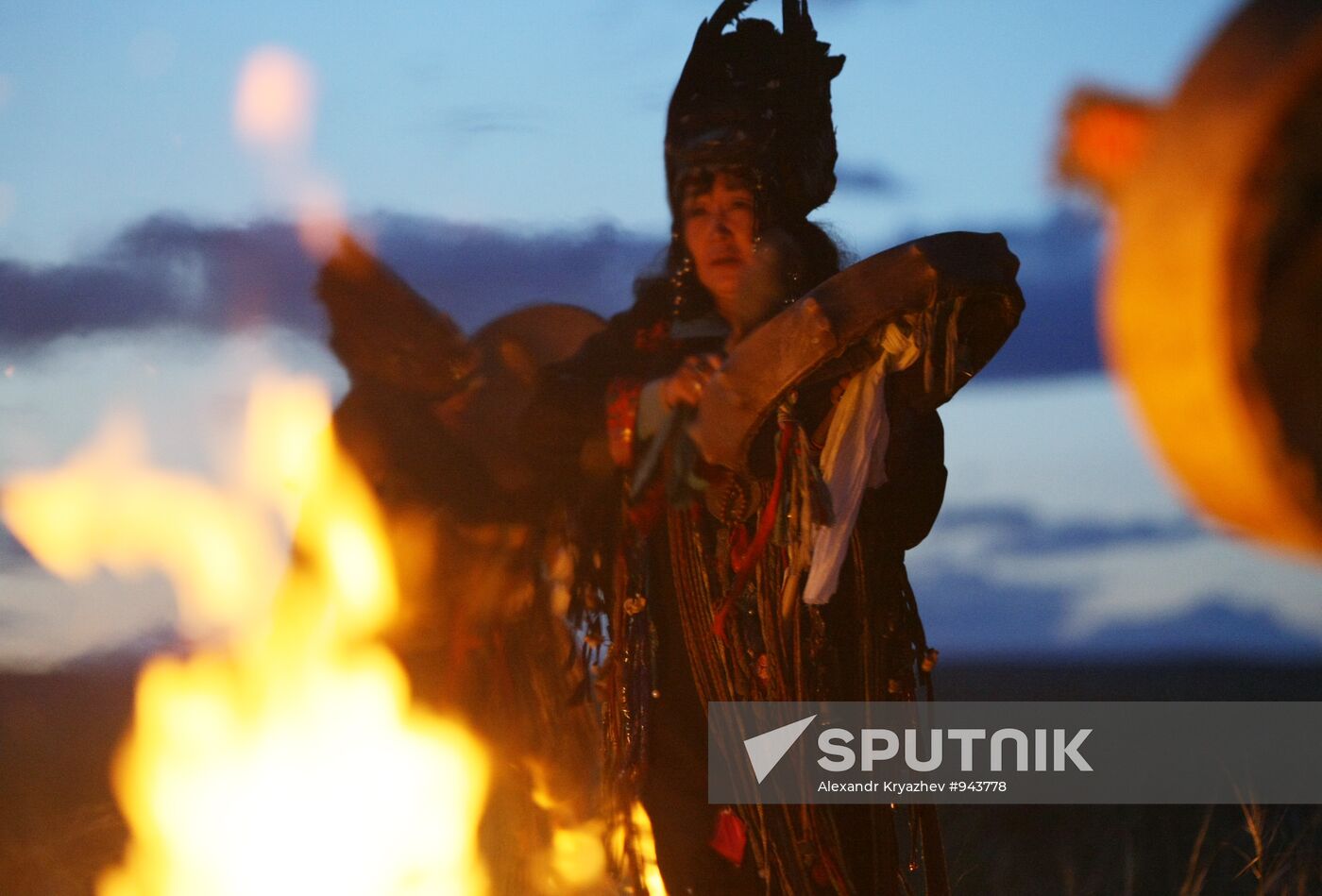 Tuva people's supreme shaman performs grand ritual