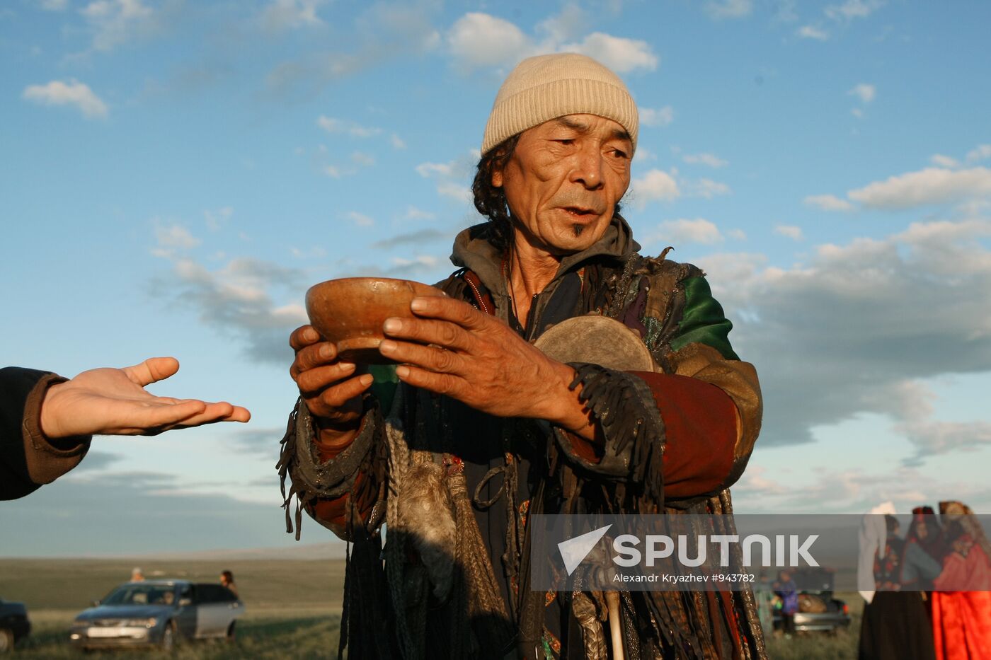 Tuva people's supreme shaman performs grand ritual