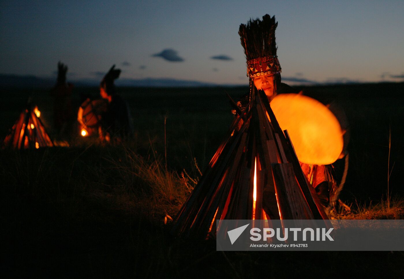 Tuva people's supreme shaman performs grand ritual