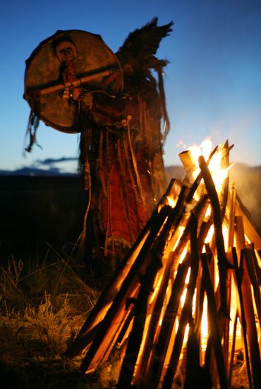 Tuva people's supreme shaman performs grand ritual